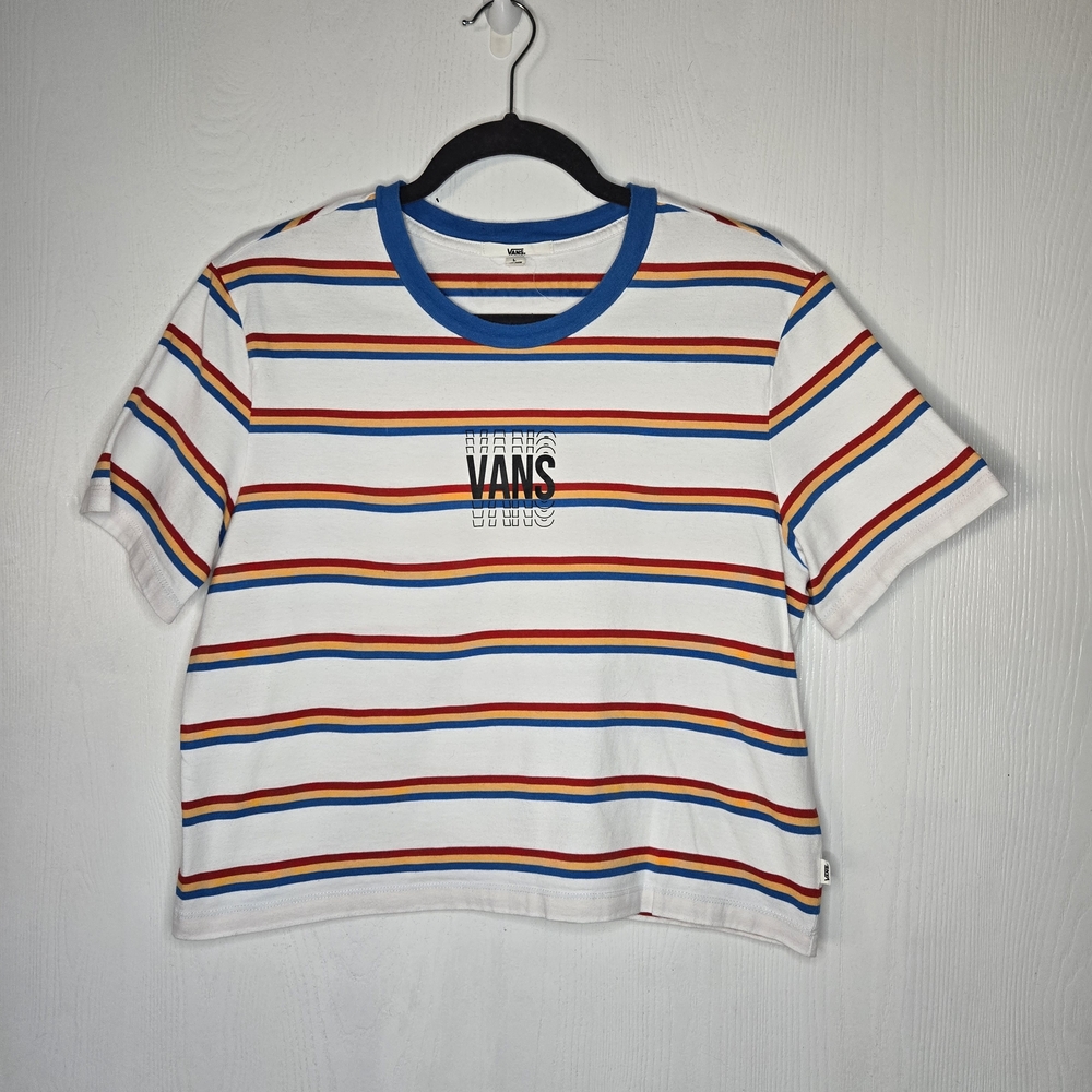 Vans Striped T-Shirt with Blue Collar